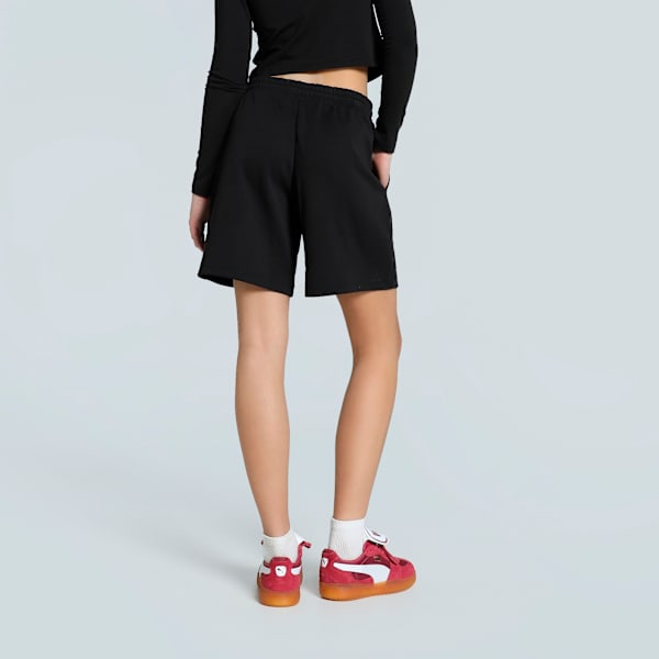 WARDROBE Essentials Women's Relaxed Fit Long Line 8" Shorts, PUMA Black, extralarge-IND